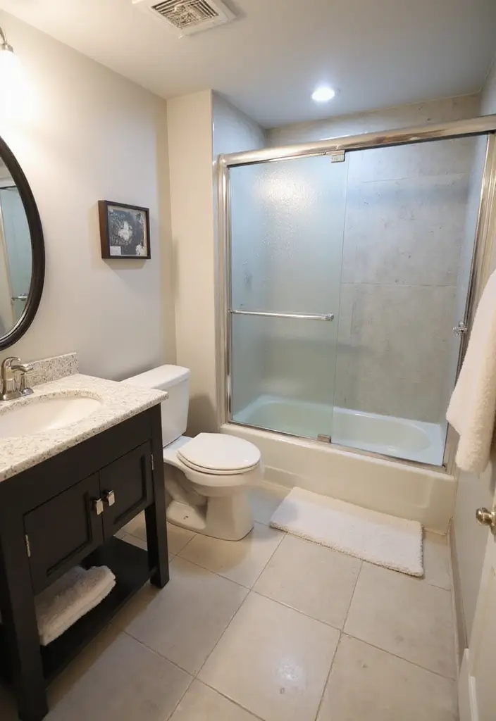 30+ Basement Bathroom Ideas That Actually Work 29 30+ Basement Bathroom Ideas That Actually Work - 29. Easy-to-Clean Surfaces
