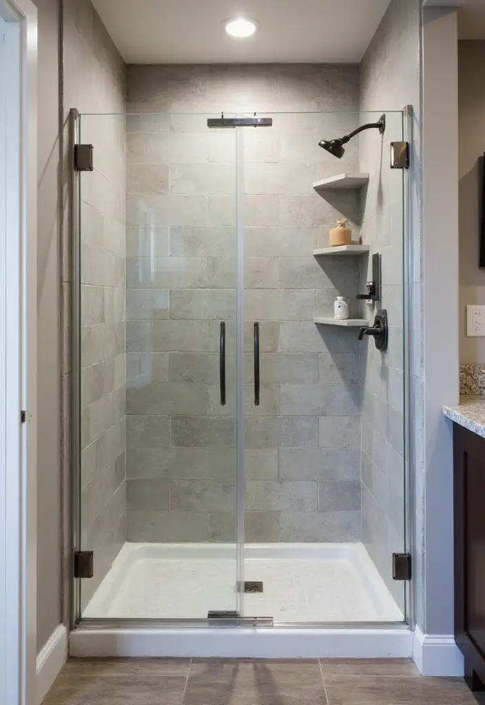 30+ Basement Bathroom Ideas That Actually Work 5 30+ Basement Bathroom Ideas That Actually Work - 5. Compact Shower Solutions