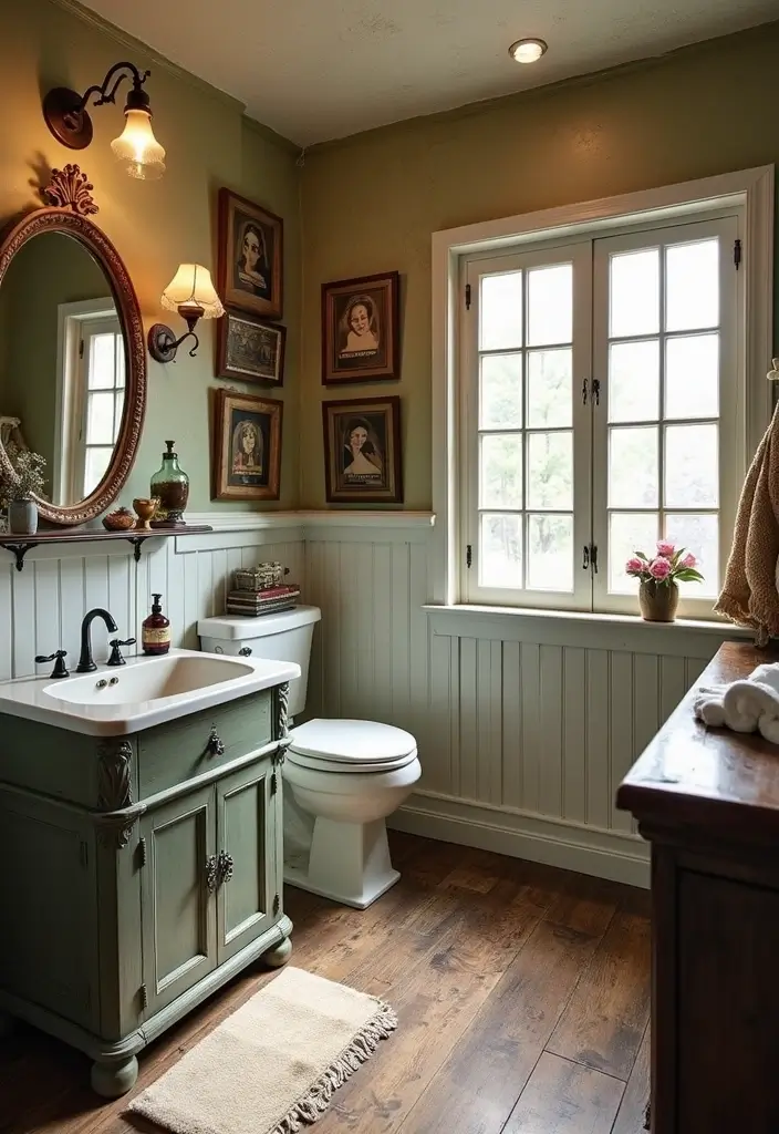 30+ Basement Bathroom Ideas That Actually Work 7 30+ Basement Bathroom Ideas That Actually Work - 7. Vintage Touches