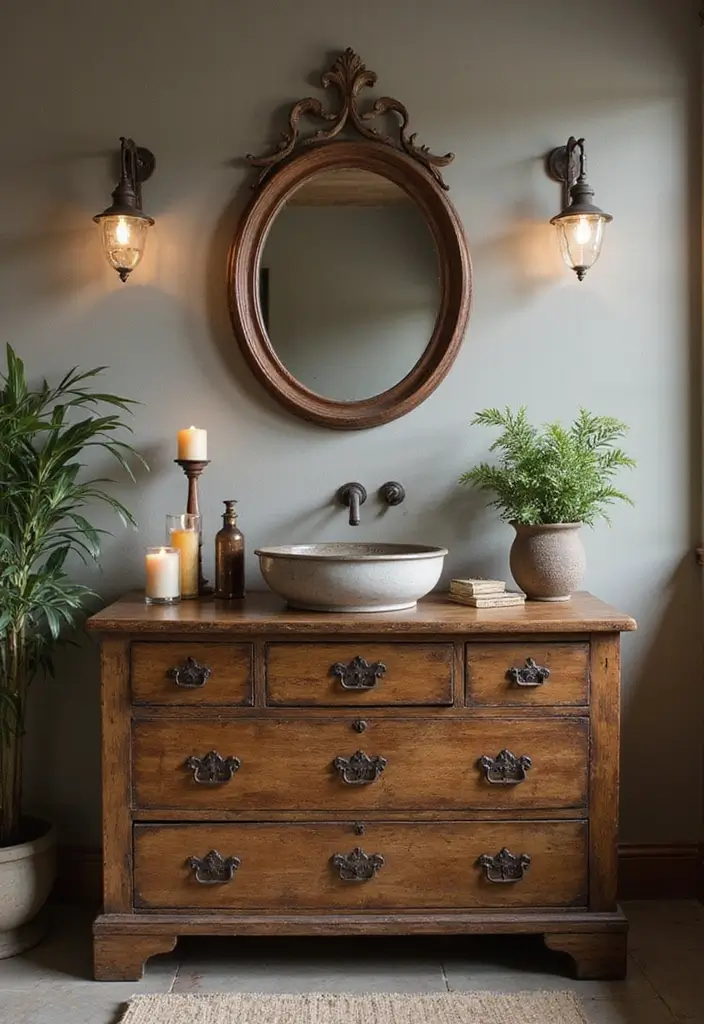 30+ Bathroom Cabinet Ideas That Add Both Style and Storage 17 30+ Bathroom Cabinet Ideas That Add Both Style and Storage - 17. Vintage Rustic Chests