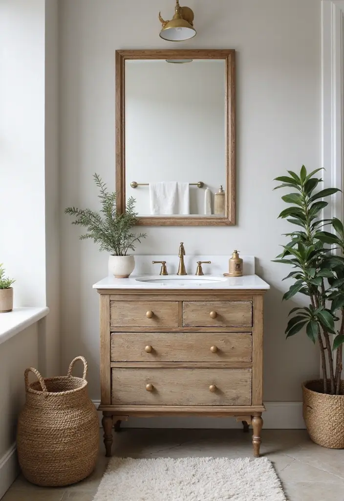 30+ Bathroom Cabinet Ideas That Add Both Style and Storage 20 30+ Bathroom Cabinet Ideas That Add Both Style and Storage - 20. Vintage Bathroom Cabinets with Drawers