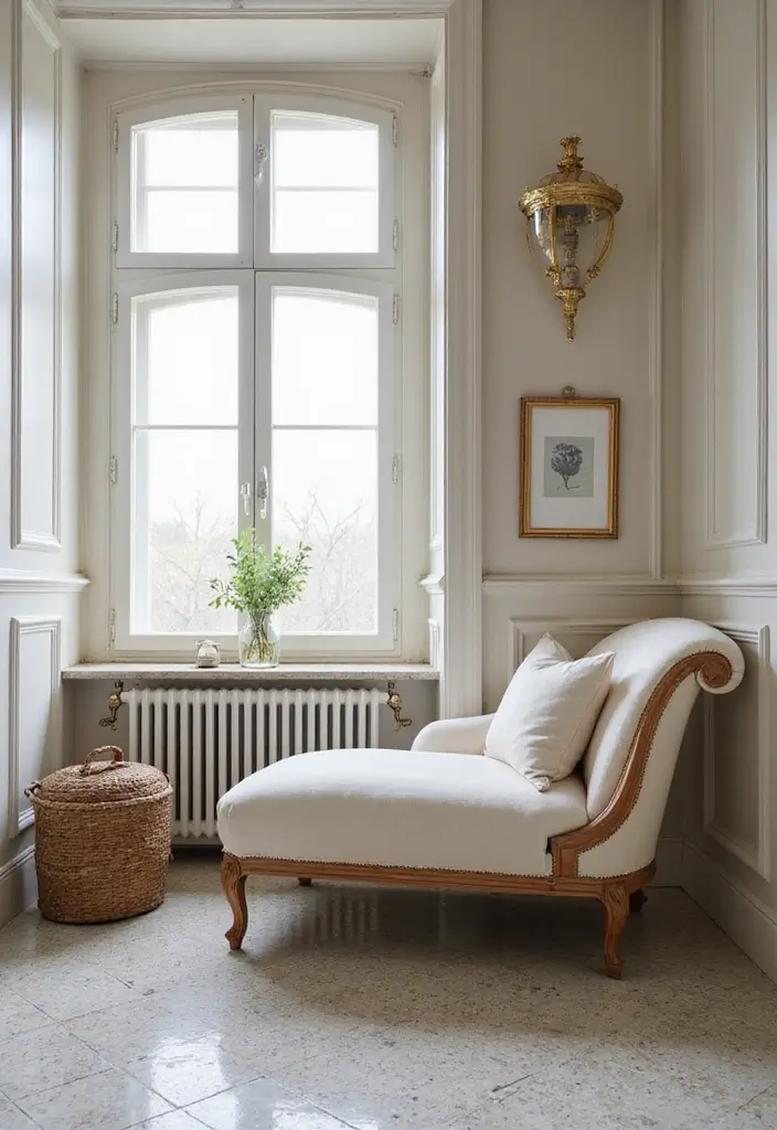 30+ Bathroom Cabinet Ideas That Add Both Style and Storage 23 30+ Bathroom Cabinet Ideas That Add Both Style and Storage - 23. Vintage Chaise Lounge as Storage