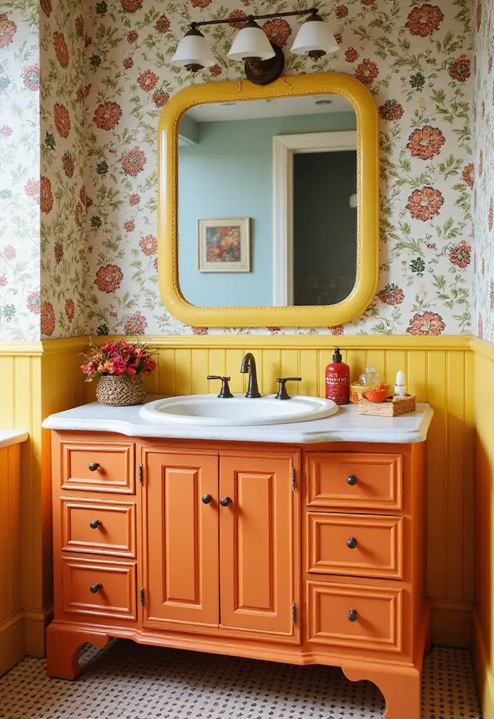 30+ Bathroom Cabinet Ideas That Add Both Style and Storage 5 30+ Bathroom Cabinet Ideas That Add Both Style and Storage - 5. Retro Inspired Vanities