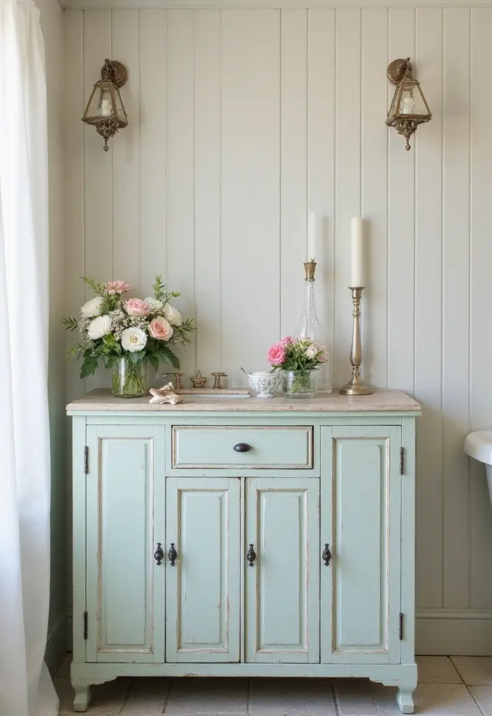 30+ Bathroom Cabinet Ideas That Add Both Style and Storage 6 30+ Bathroom Cabinet Ideas That Add Both Style and Storage - 6. Shabby Chic Cabinets