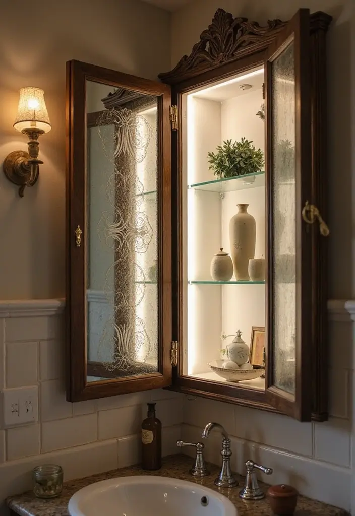 30+ Bathroom Cabinet Ideas That Add Both Style and Storage 8 30+ Bathroom Cabinet Ideas That Add Both Style and Storage - 8. Vintage Mirror Cabinets