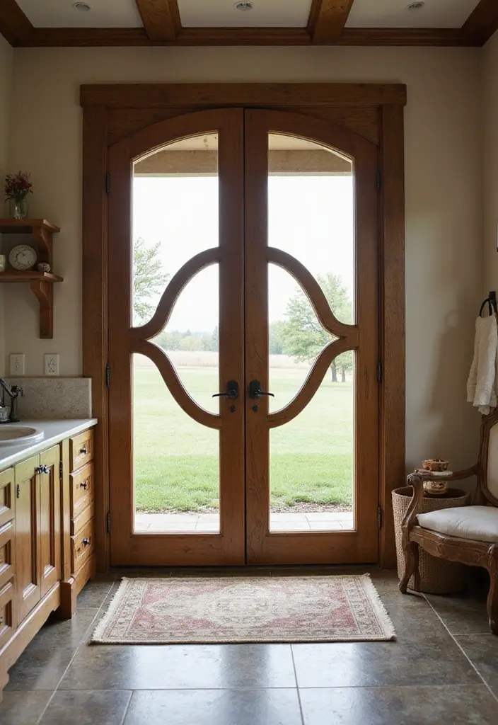 30+ Bathroom Door Ideas That Make a Statement 14 30+ Bathroom Door Ideas That Make a Statement - 14. Double Doors with Crossbuck Design