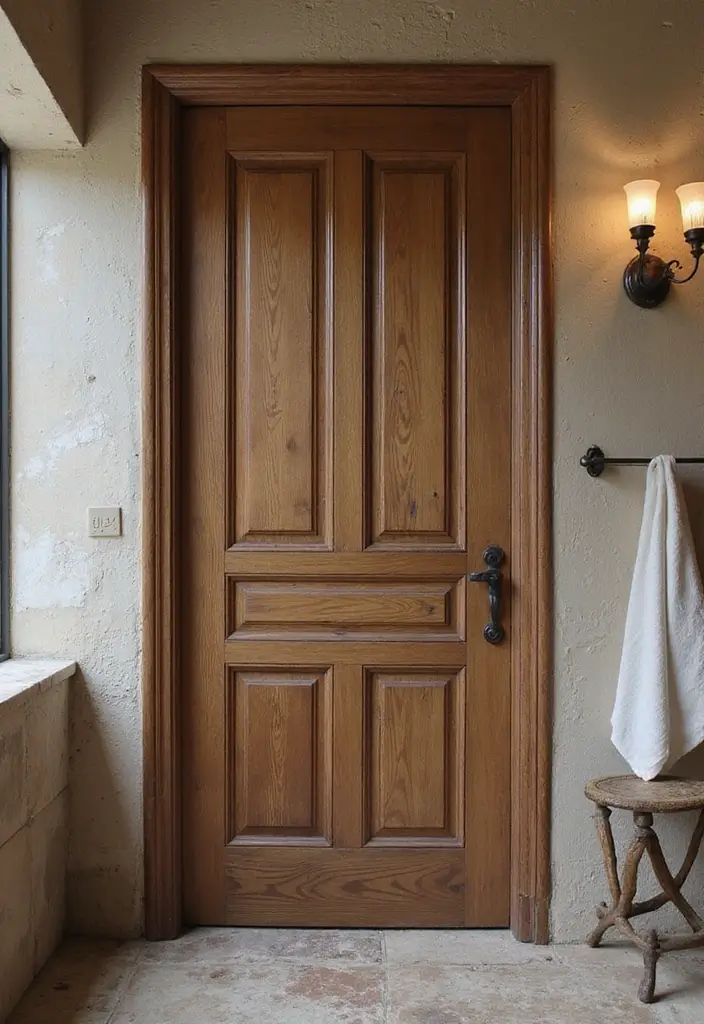 30+ Bathroom Door Ideas That Make a Statement 19 30+ Bathroom Door Ideas That Make a Statement - 19. Tapered Door