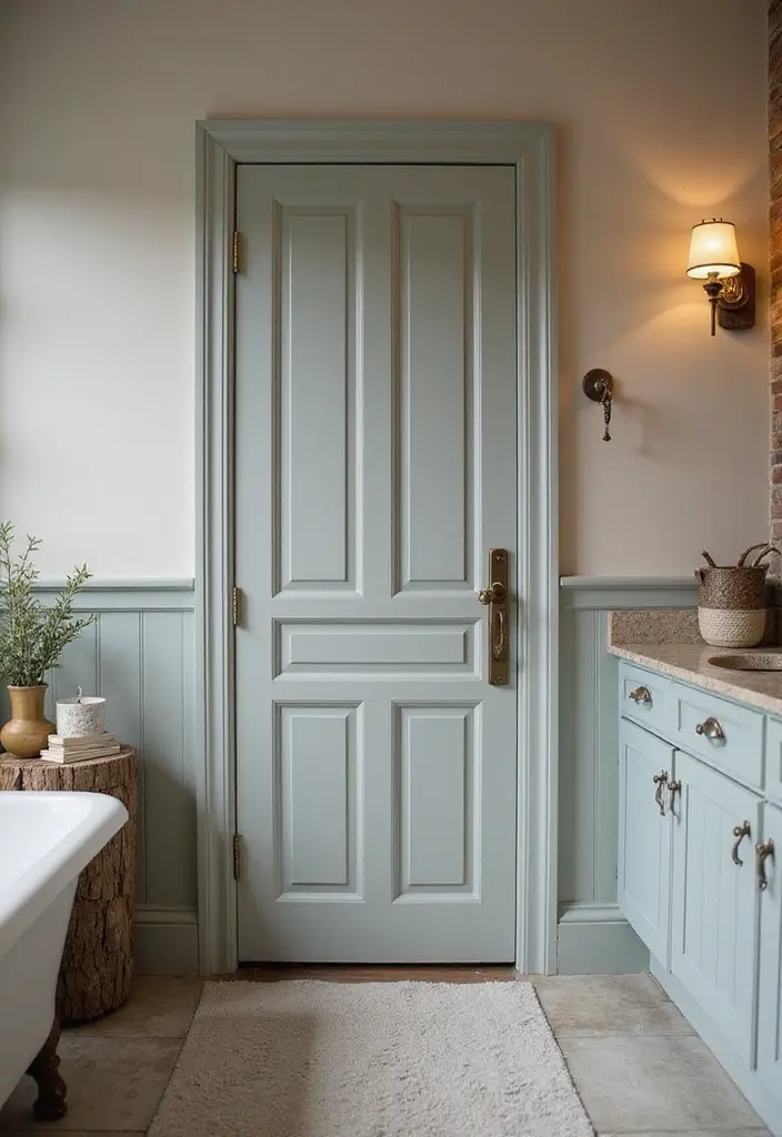 30+ Bathroom Door Ideas That Make a Statement 27 30+ Bathroom Door Ideas That Make a Statement - 27. Farmhouse Style Door