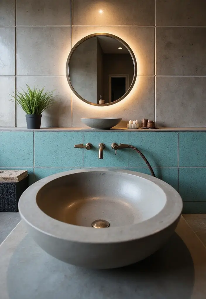 30+ Bathroom Sink Ideas That Upgrade Your Look 2 30+ Bathroom Sink Ideas That Upgrade Your Look - 2. Concrete Sinks with a Modern Twist