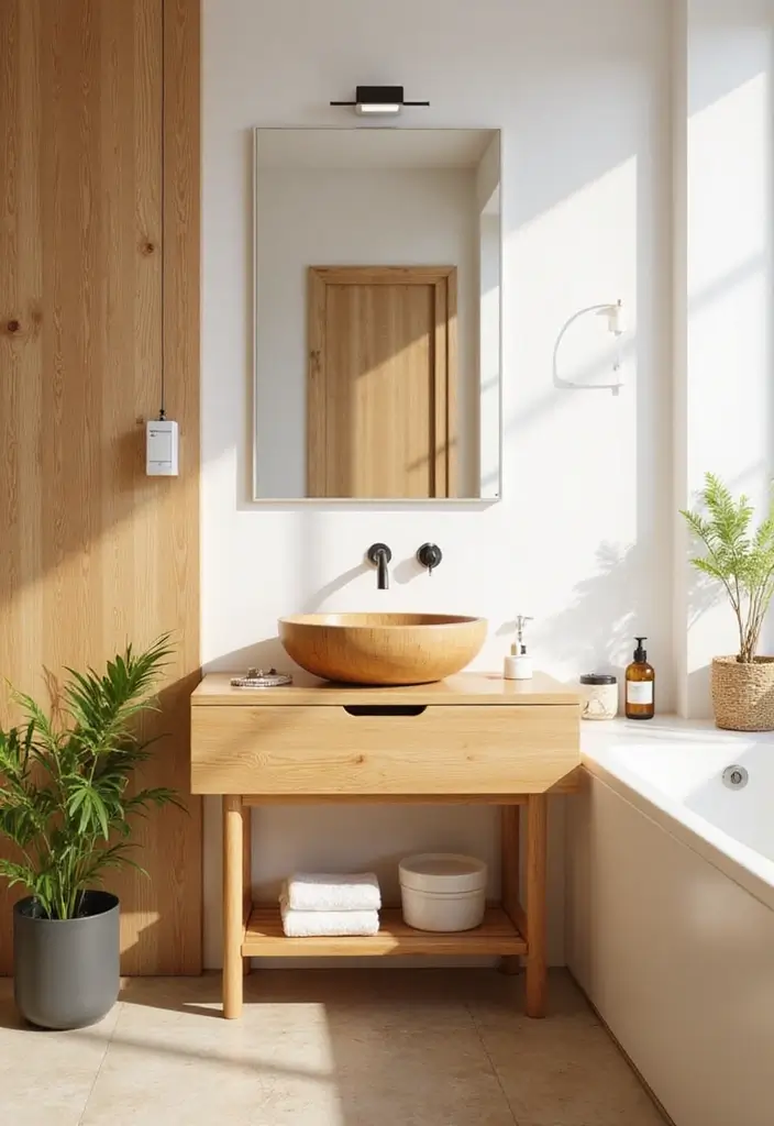 30+ Bathroom Sink Ideas That Upgrade Your Look 3 30+ Bathroom Sink Ideas That Upgrade Your Look - 3. Eco-Friendly Bamboo Sinks