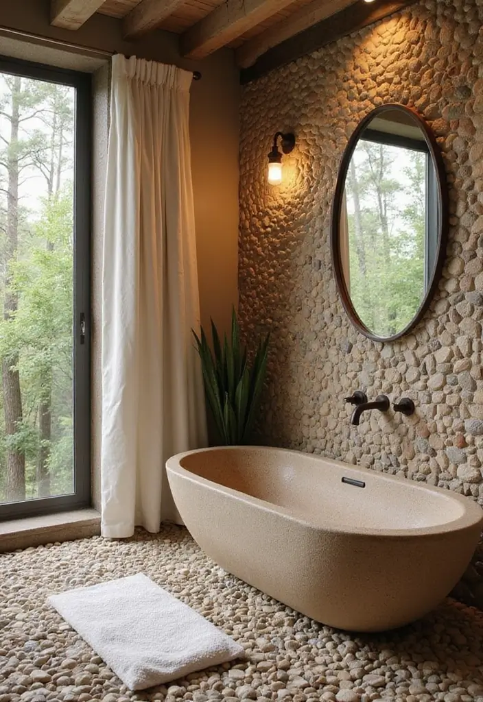 30+ Bathroom Tile Ideas for a Stunning Look 11 30+ Bathroom Tile Ideas for a Stunning Look - 11. Pebble Tiles