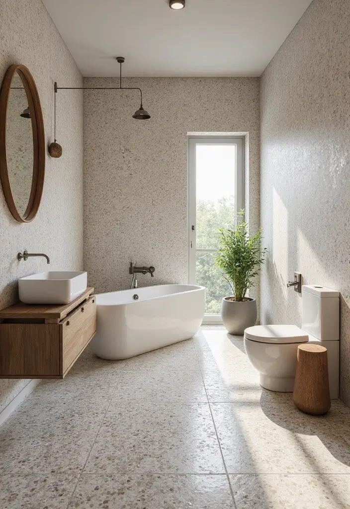 30+ Bathroom Tile Ideas for a Stunning Look 23 30+ Bathroom Tile Ideas for a Stunning Look - 23. Eco-Friendly Terrazzo Tiles