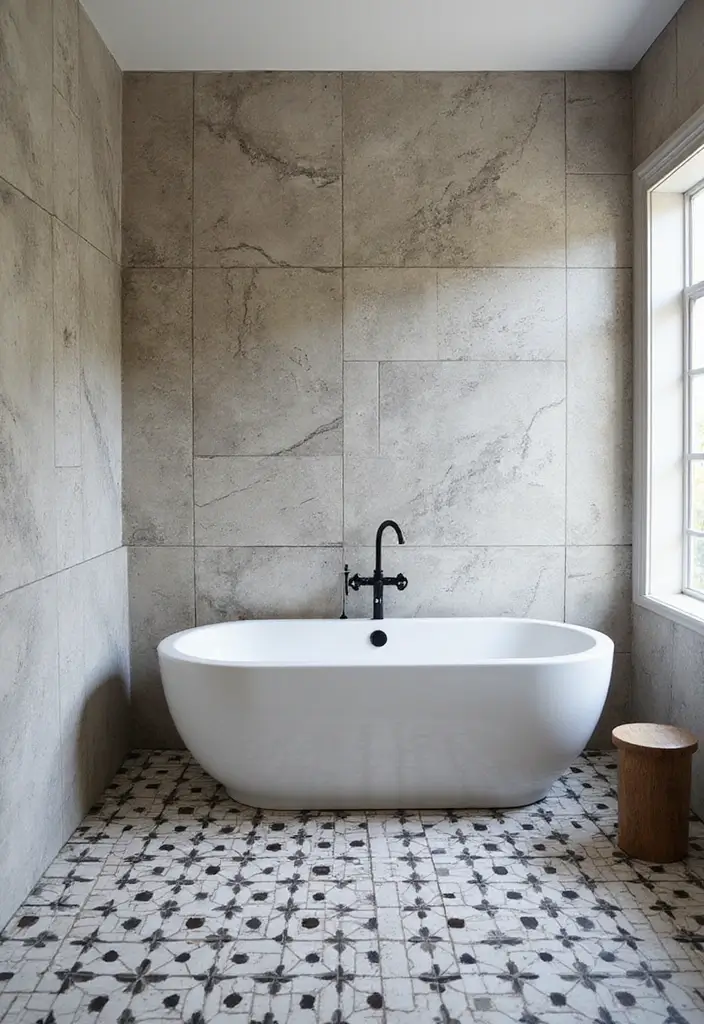 30+ Bathroom Tile Ideas for a Stunning Look 27 30+ Bathroom Tile Ideas for a Stunning Look - 27. Geometric Tiles
