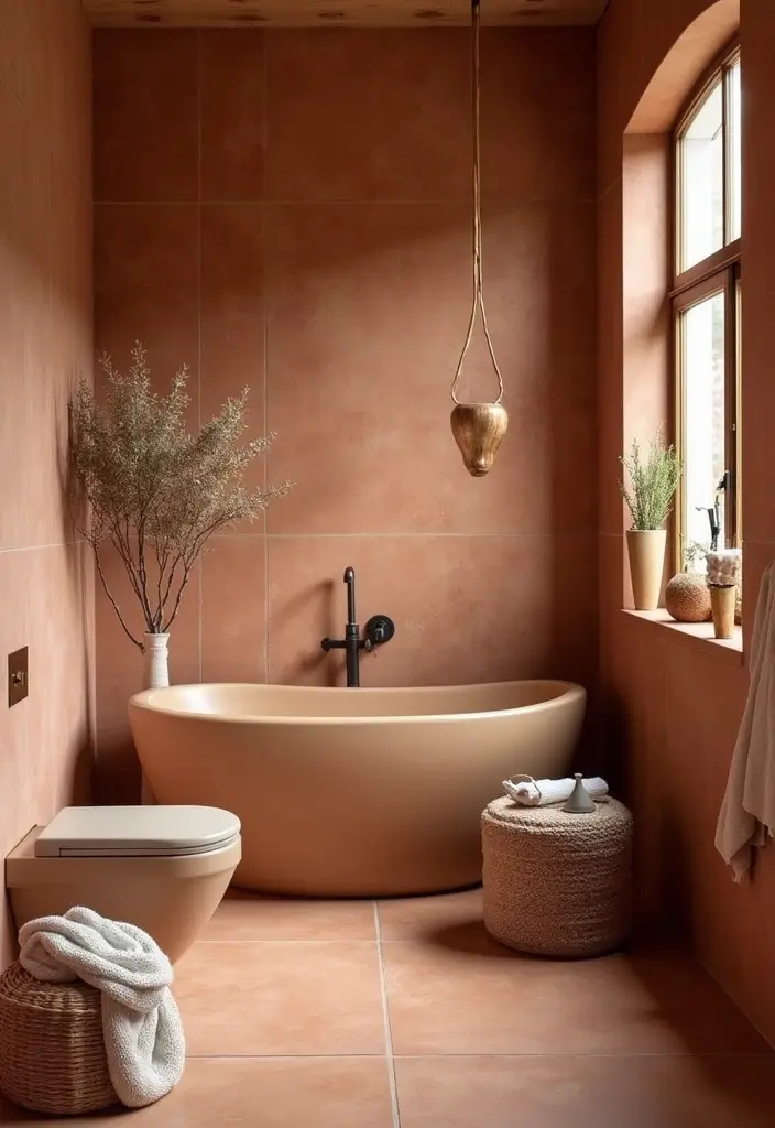 30+ Bathroom Tile Ideas for a Stunning Look 5 30+ Bathroom Tile Ideas for a Stunning Look - 5. Terracotta Tiles