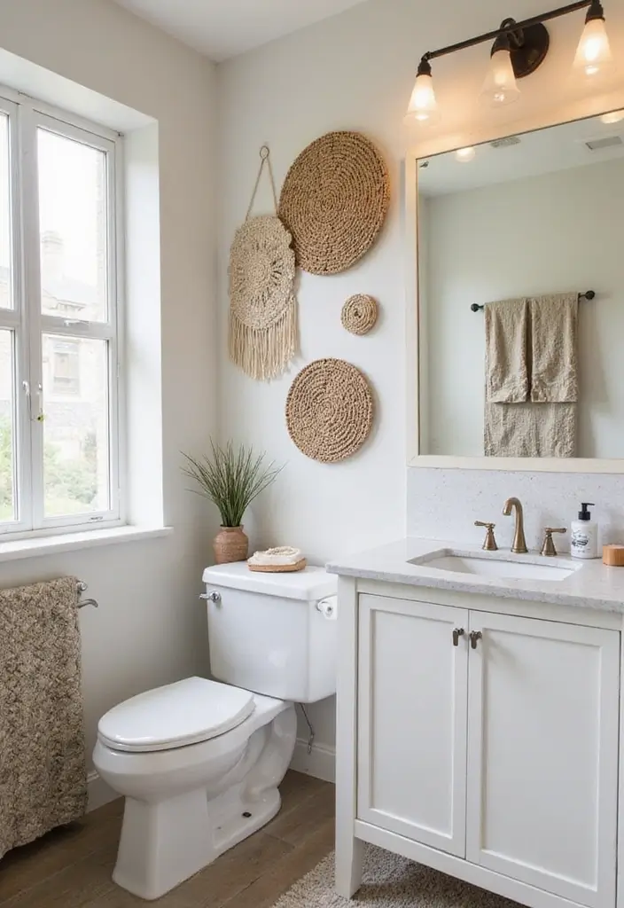 30+ Bathroom Trends You’ll Want to Try This Year - 15. Textured Wall Art