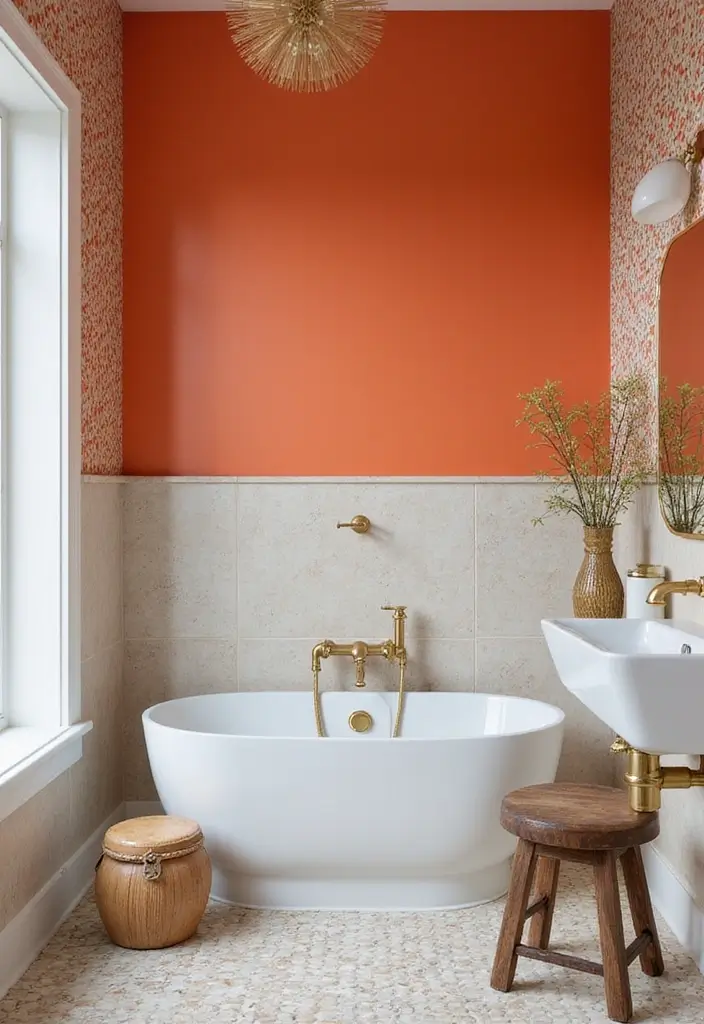 30+ Bathroom Trends You’ll Want to Try This Year - 18. Bright Accent Walls