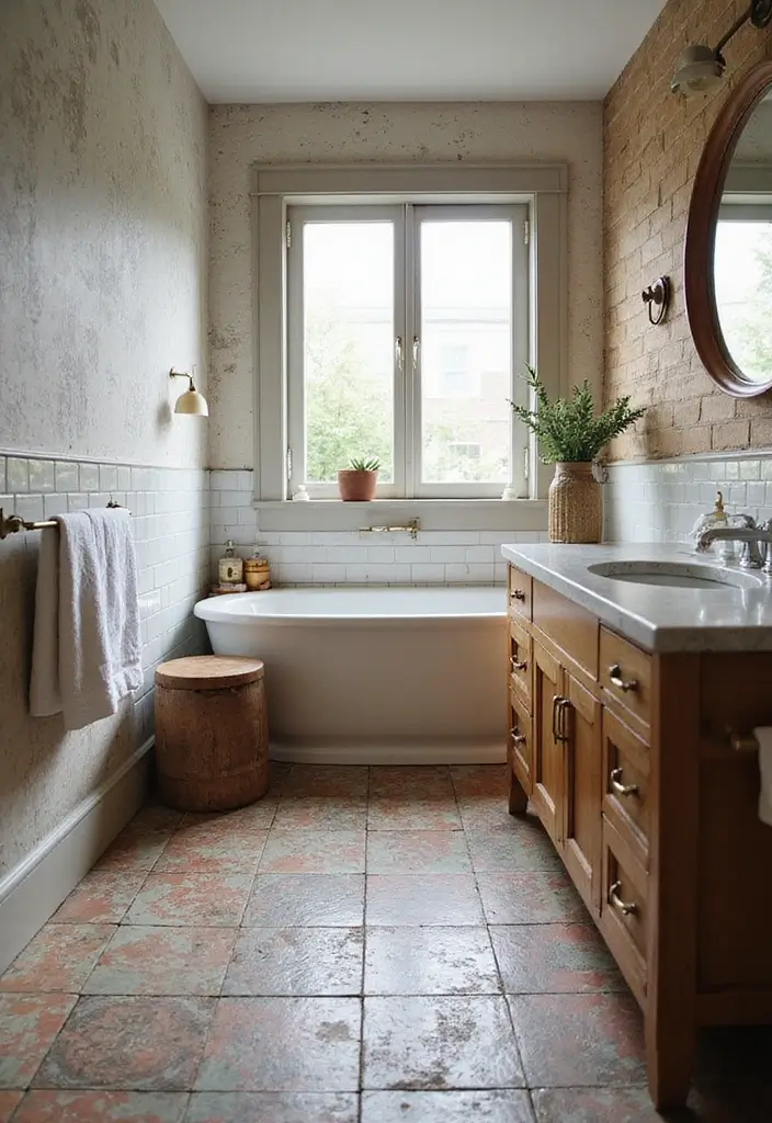 30+ Bathroom Trends You’ll Want to Try This Year - 23. Vintage Flooring