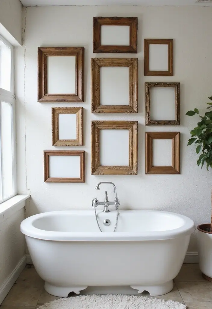 30+ Bathroom Wall Decor Ideas That Elevate Your Space 11 30+ Bathroom Wall Decor Ideas That Elevate Your Space - 11. Upscaled Vintage Frames