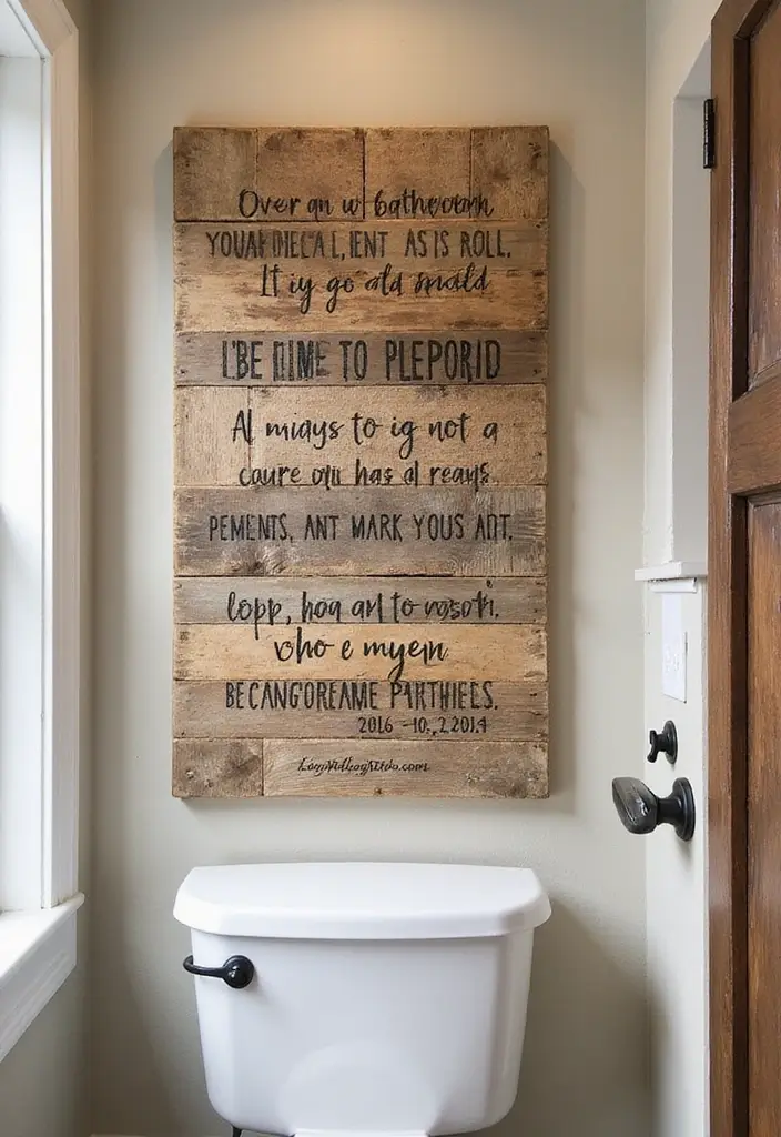 30+ Bathroom Wall Decor Ideas That Elevate Your Space 15 30+ Bathroom Wall Decor Ideas That Elevate Your Space - 15. DIY Pallet Wall Art