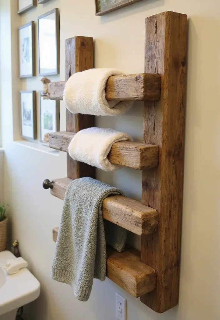 30+ Bathroom Wall Decor Ideas That Elevate Your Space 27 30+ Bathroom Wall Decor Ideas That Elevate Your Space - 27. Artful Towel Racks