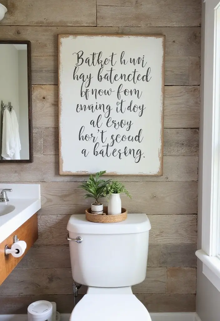 30+ Bathroom Wall Decor Ideas That Elevate Your Space 5 30+ Bathroom Wall Decor Ideas That Elevate Your Space - 5. Hand-Painted Signs