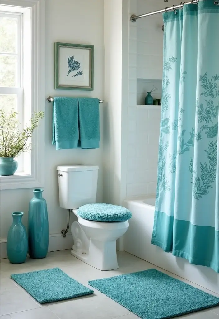30+ Beach Theme Bathroom Ideas for a Coastal Vibe 2 30+ Beach Theme Bathroom Ideas for a Coastal Vibe - 2. Ocean Blue Accents
