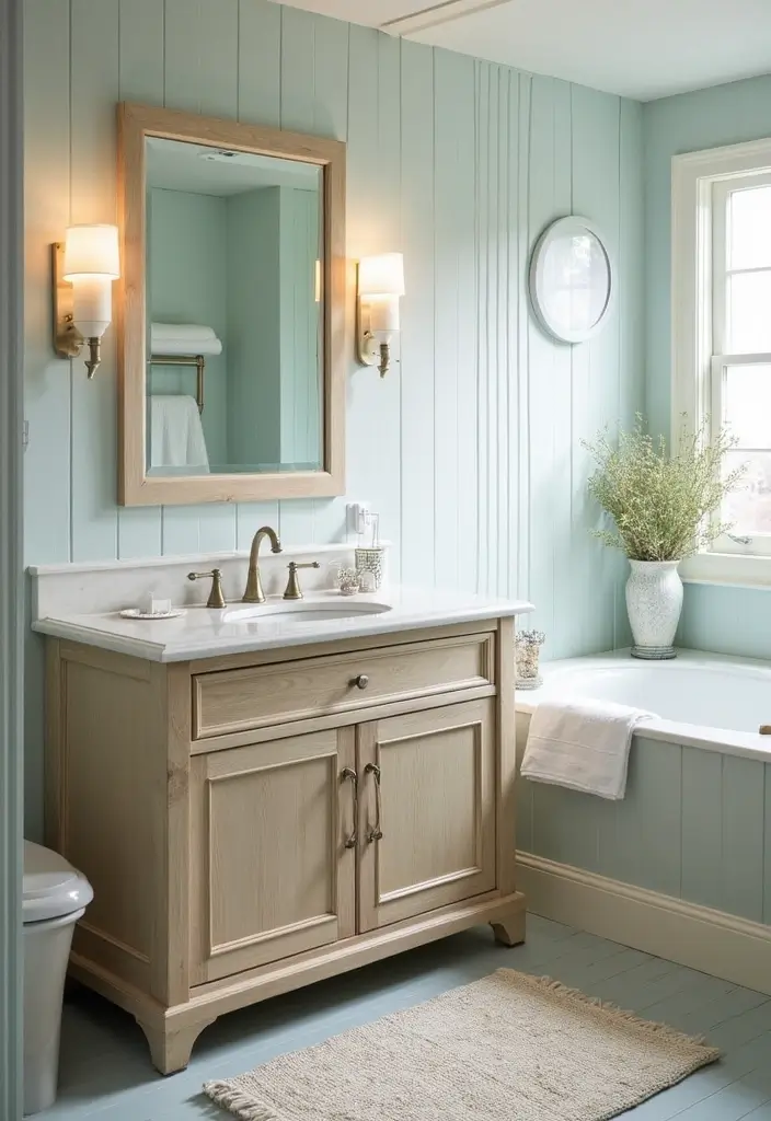 30+ Beach Theme Bathroom Ideas for a Coastal Vibe 29 30+ Beach Theme Bathroom Ideas for a Coastal Vibe - 29. Coastal-Inspired Vanity