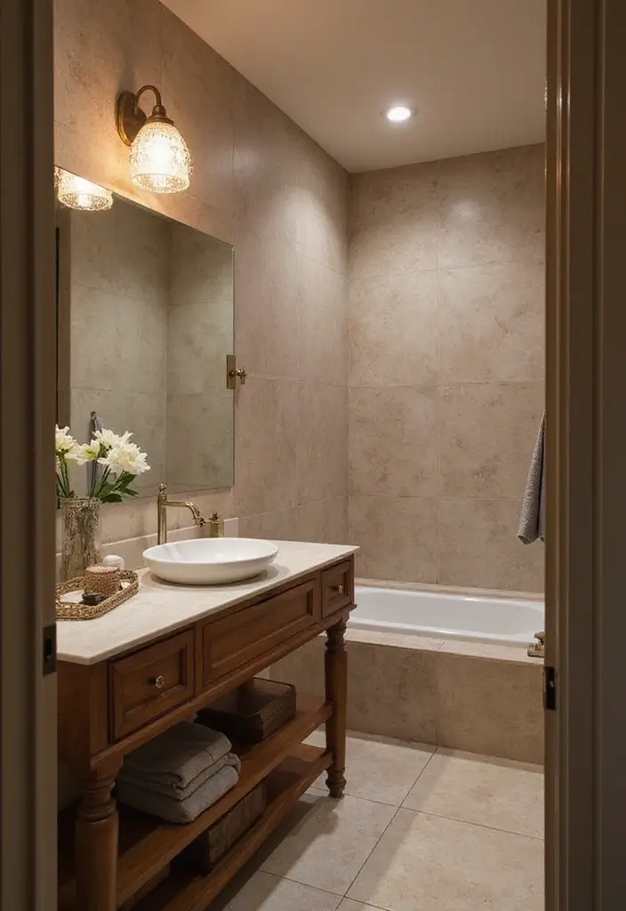 30+ Best Bathroom Designs That Never Go Out of Style 11 30+ Best Bathroom Designs That Never Go Out of Style - 11. Statement Lighting
