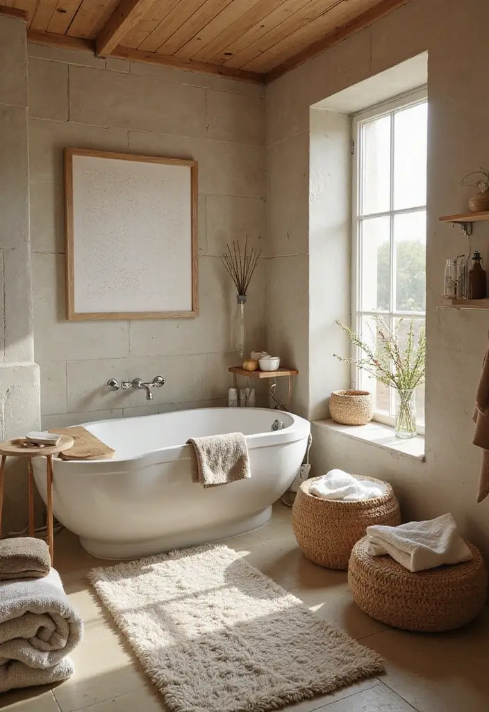 30+ Best Bathroom Designs That Never Go Out of Style 28 30+ Best Bathroom Designs That Never Go Out of Style - 28. Layering Textiles