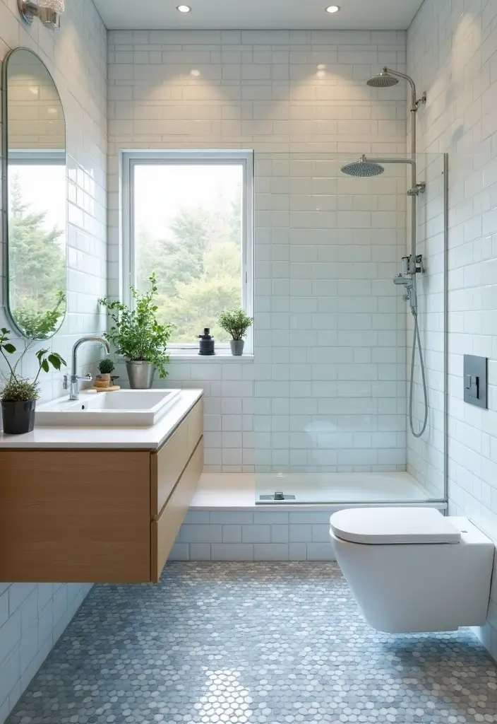 30+ Blue Tile Bathroom Ideas for a Fresh Vibe 16 30+ Blue Tile Bathroom Ideas for a Fresh Vibe - 16. Blue Grout with White Tiles