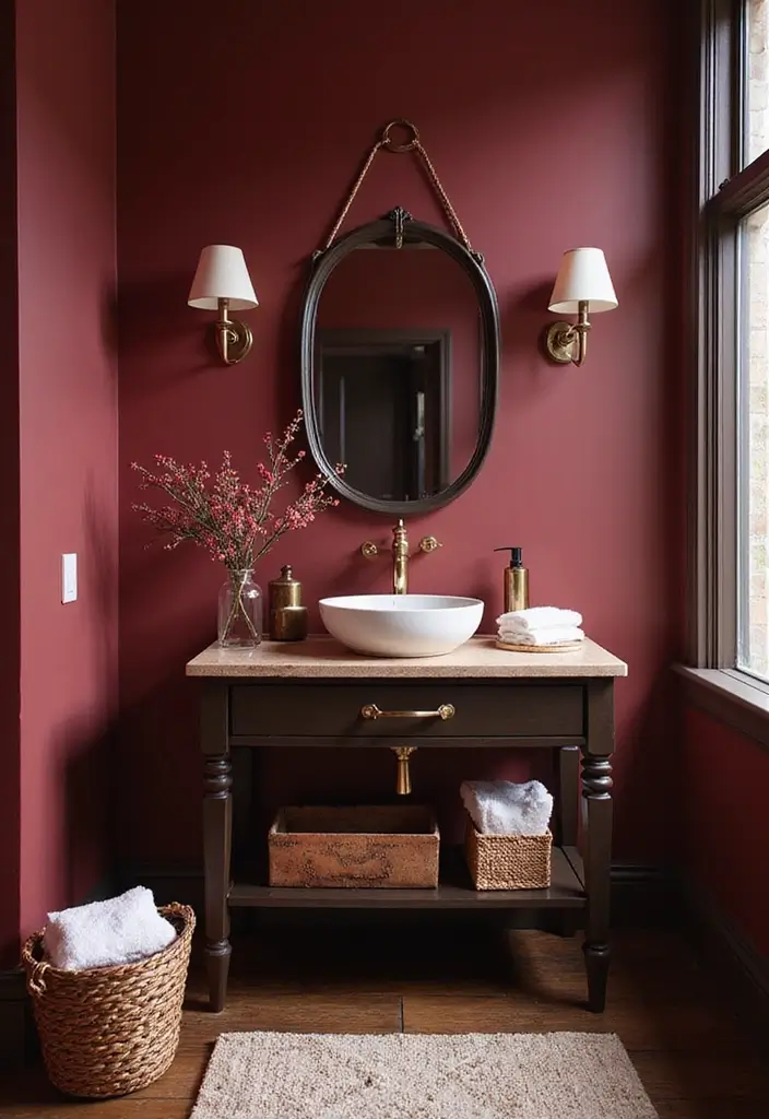 30+ Burgundy Bathroom Ideas That Add Drama 21 30+ Burgundy Bathroom Ideas That Add Drama - 21. Burgundy Color Combinations