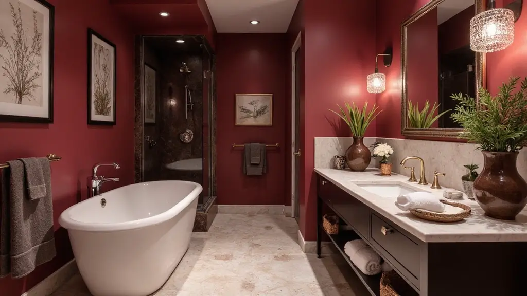 30+ Burgundy Bathroom Ideas That Add Drama