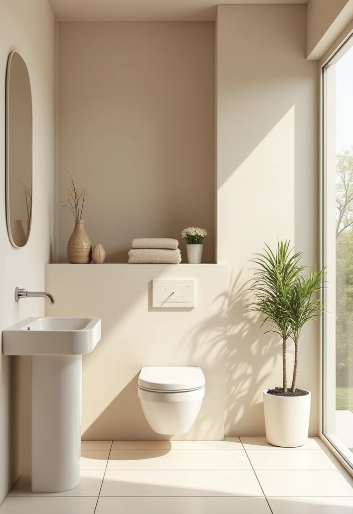 30+ Cream Bathroom Ideas That Feel Soft and Elegant - 3. Monochromatic Cream Design