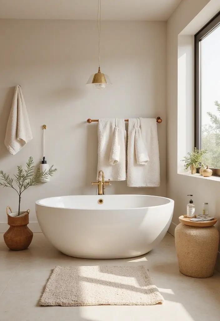 30+ Cream Bathroom Ideas That Feel Soft and Elegant - 4. Texture and Layers