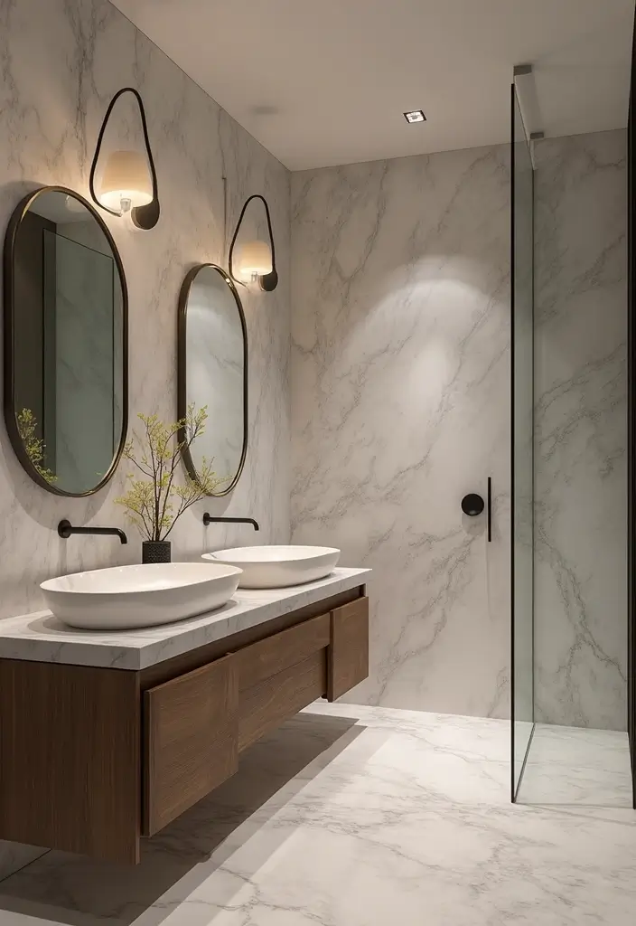 30+ Double Vanity Bathroom Ideas That Are Both Practical and Chic - 18. Unique Sink Shapes and Styles
