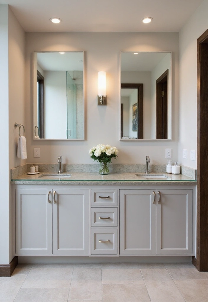 30+ Double Vanity Bathroom Ideas That Are Both Practical and Chic - 6. Elegant Glass Vanity Designs