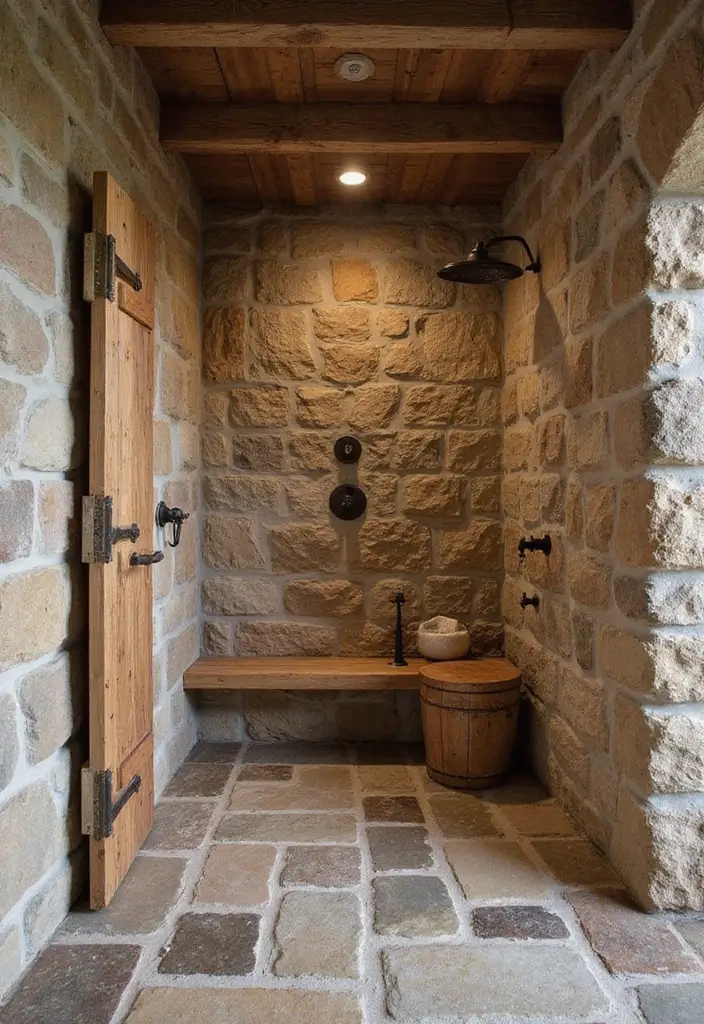 30+ Earthy Bathroom Ideas That Feel Natural and Relaxing 17 30+ Earthy Bathroom Ideas That Feel Natural and Relaxing - 17. Rustic Shower Spaces