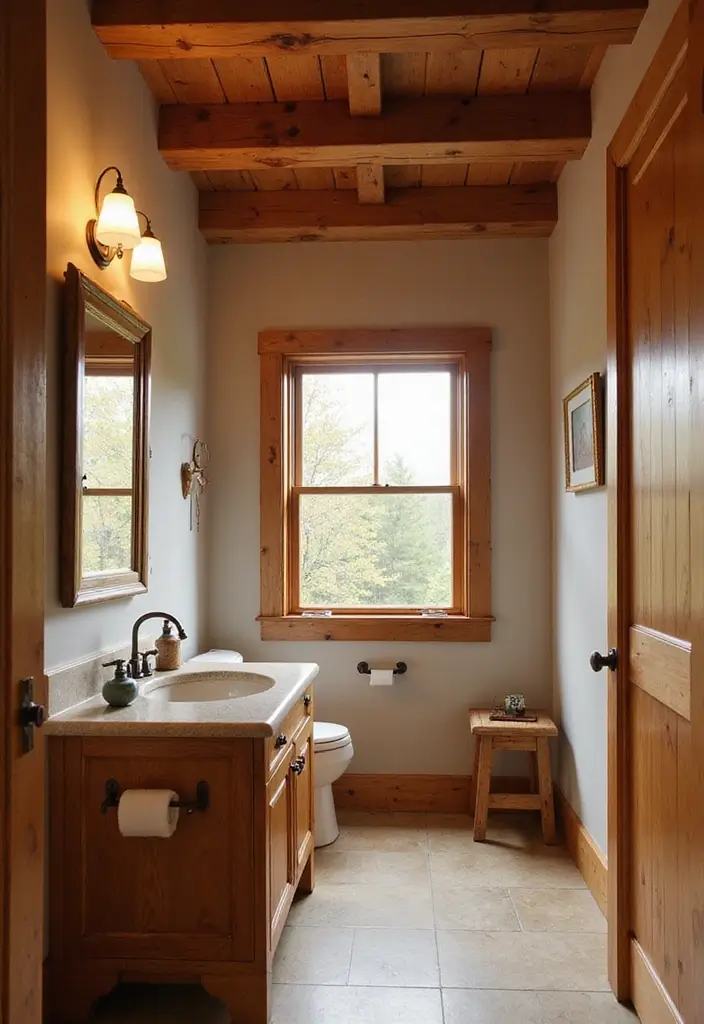 30+ Earthy Bathroom Ideas That Feel Natural and Relaxing 18 30+ Earthy Bathroom Ideas That Feel Natural and Relaxing - 18. Warm Wooden Features