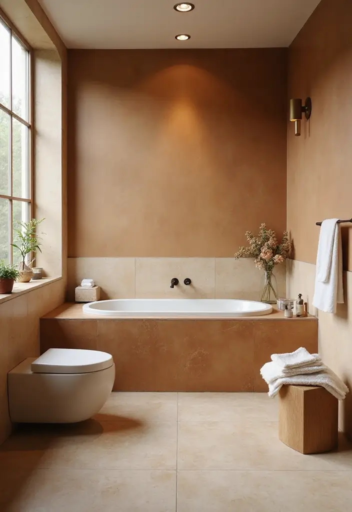 30+ Earthy Bathroom Ideas That Feel Natural and Relaxing 20 30+ Earthy Bathroom Ideas That Feel Natural and Relaxing - 20. Earthy Color Gradients