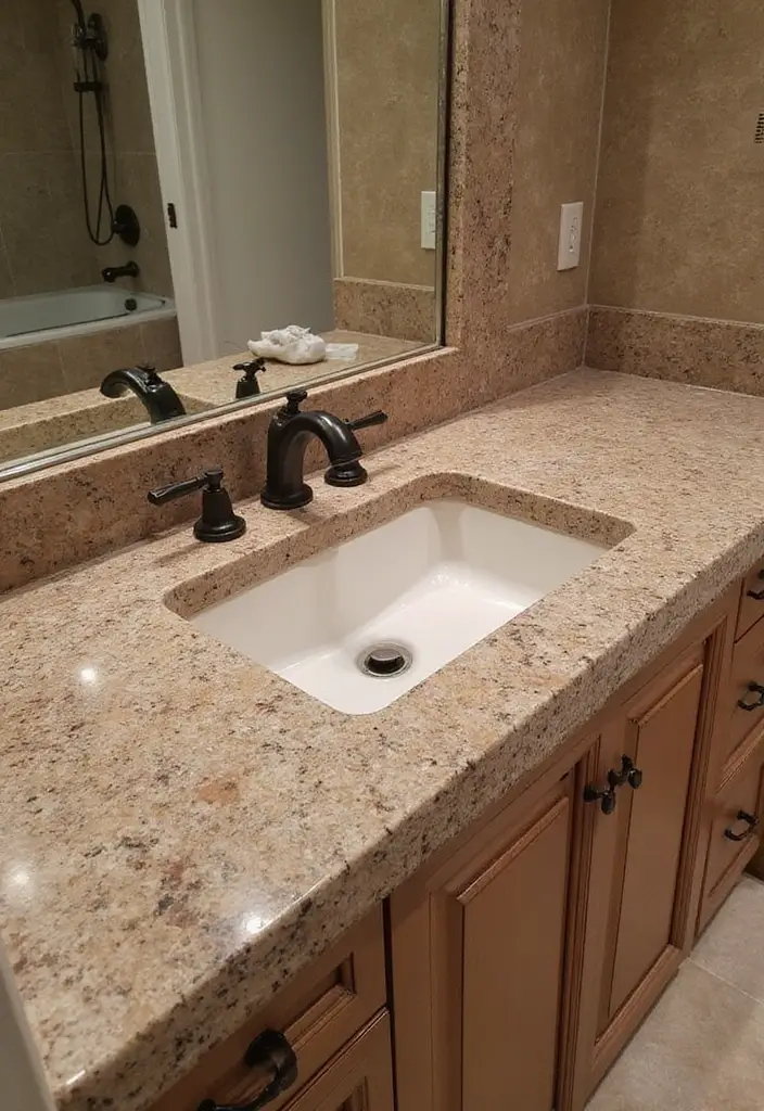 30+ Earthy Bathroom Ideas That Feel Natural and Relaxing 27 30+ Earthy Bathroom Ideas That Feel Natural and Relaxing - 27. Natural Stone Countertops