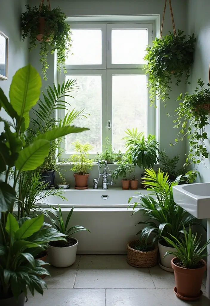 30+ Forest Bathroom Ideas That Bring Nature Indoors - 1. Lush Greenery Galore