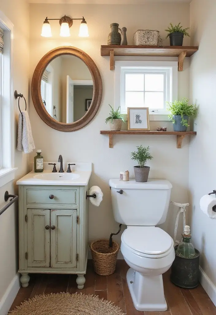30+ Forest Bathroom Ideas That Bring Nature Indoors - 24. Upcycled Decor