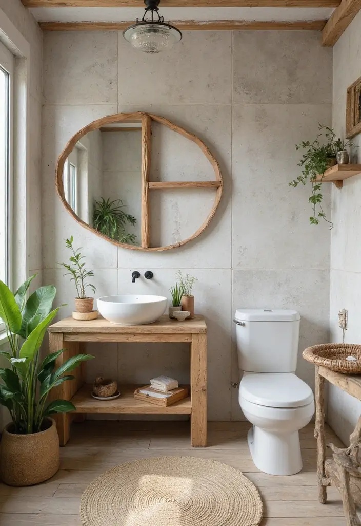 30+ Forest Bathroom Ideas That Bring Nature Indoors - 7. Recycled Materials