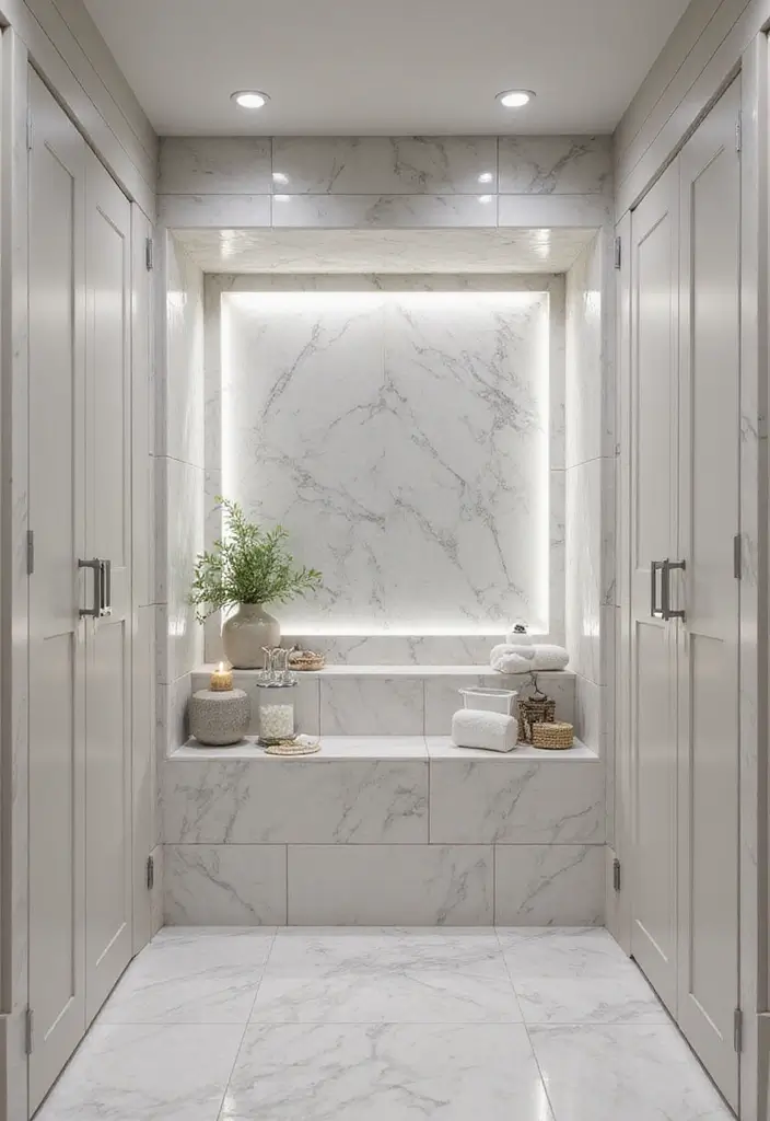 30+ Marble Tile Bathroom Ideas That Feel Luxurious 10 30+ Marble Tile Bathroom Ideas That Feel Luxurious - 10. Marble Tile Shower Niche