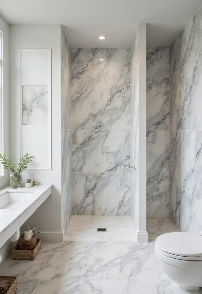 30+ Marble Tile Bathroom Ideas That Feel Luxurious 11 30+ Marble Tile Bathroom Ideas That Feel Luxurious - 11. Marble Tiles in Unexpected Places