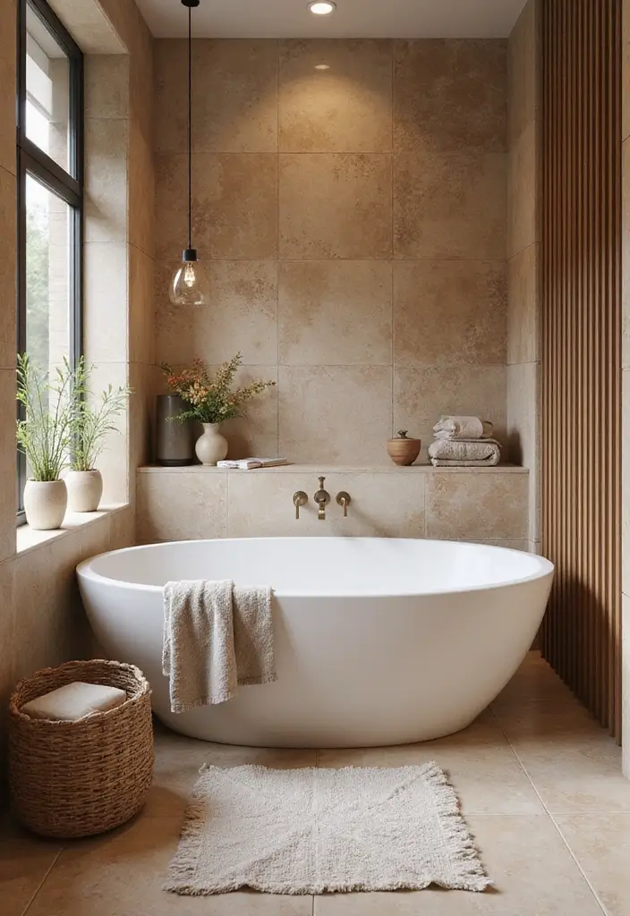 30+ Marble Tile Bathroom Ideas That Feel Luxurious 12 30+ Marble Tile Bathroom Ideas That Feel Luxurious - 12. Earthy Marble Tones for Warmth