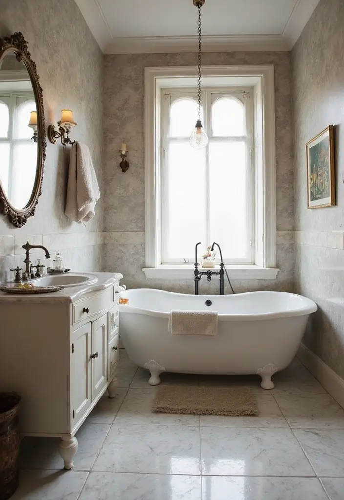 30+ Marble Tile Bathroom Ideas That Feel Luxurious 24 30+ Marble Tile Bathroom Ideas That Feel Luxurious - 24. Vintage Marble Finishes