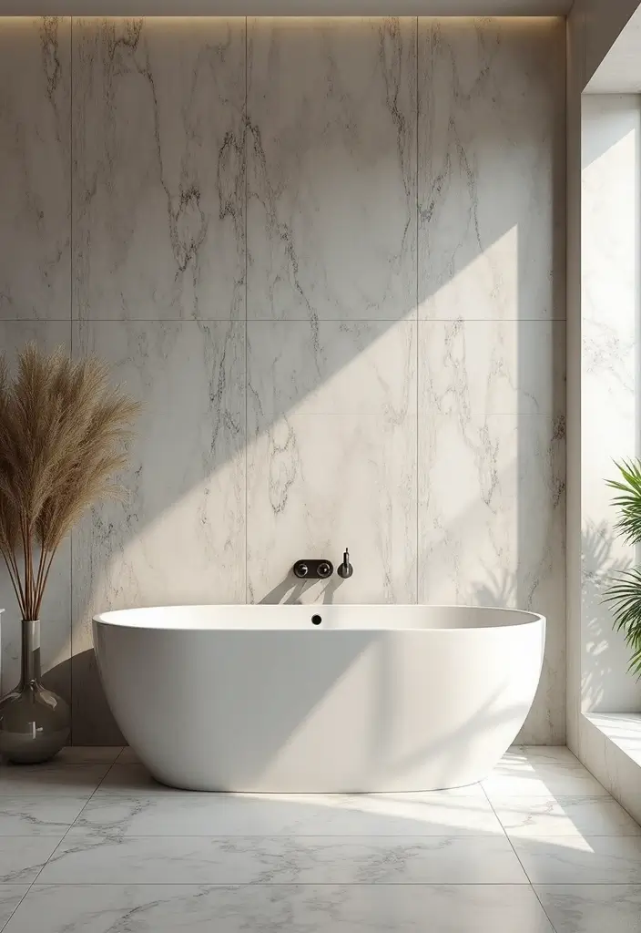 30+ Marble Tile Bathroom Ideas That Feel Luxurious 6 30+ Marble Tile Bathroom Ideas That Feel Luxurious - 6. Textured Marble for Depth