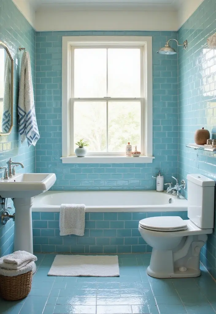 30+ Mediterranean Bathroom Design Ideas You’ll Love 1 30+ Mediterranean Bathroom Design Ideas You’ll Love - 1. Coastal Blues and Whites