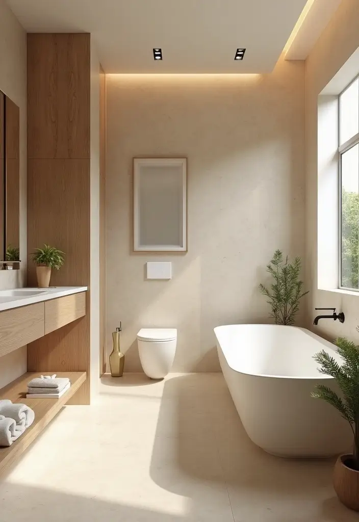 30+ Mediterranean Bathroom Design Ideas You’ll Love 13 30+ Mediterranean Bathroom Design Ideas You’ll Love - 13. Neutral Color Palette